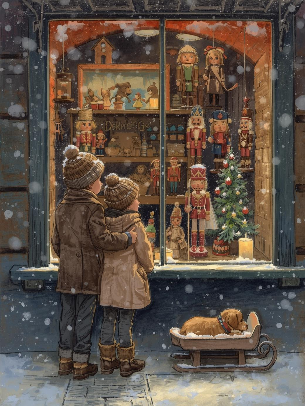 Paint by Number Snowy Cobblestone Christmas