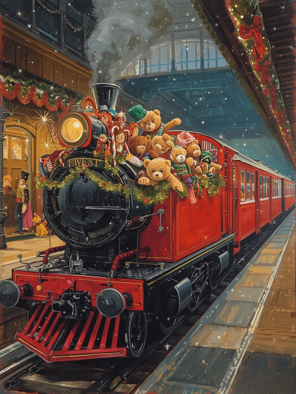 Paint by Number Polar Dream Train – Snowy Christmas Journey