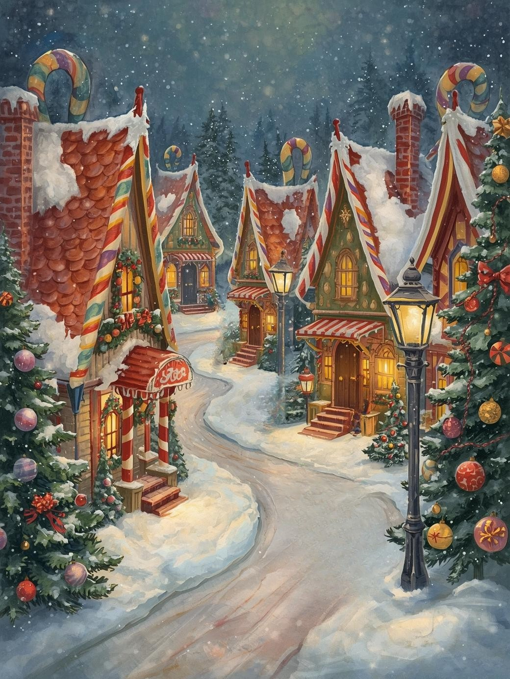 Paint by Number Christmas Village Glow