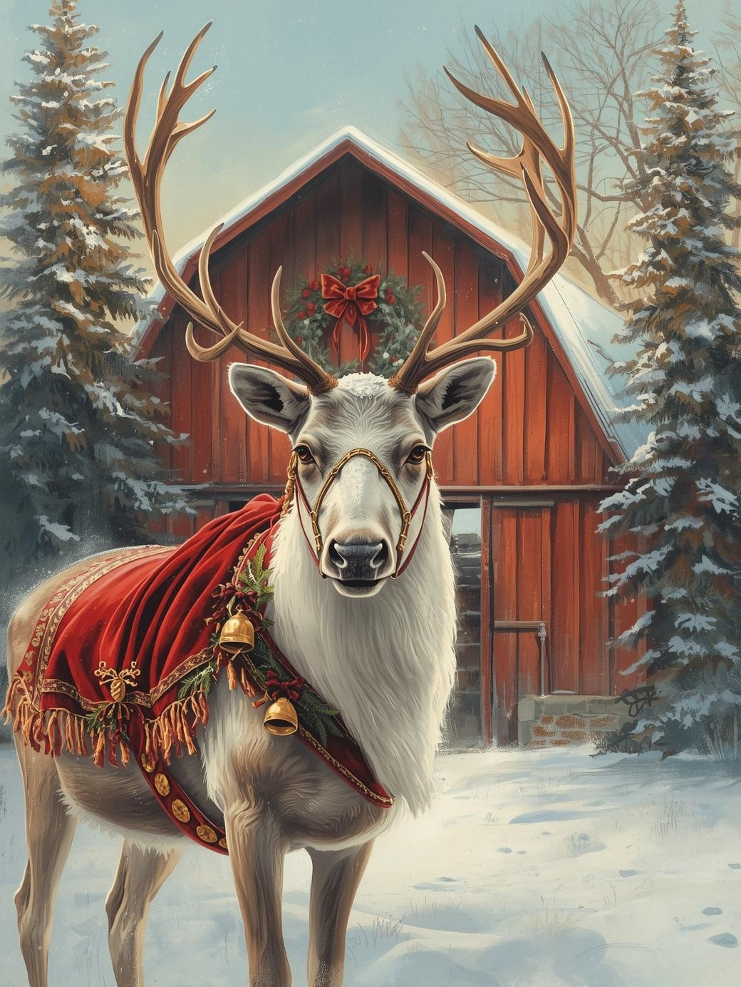 Paint by Number Christmas Reindeer