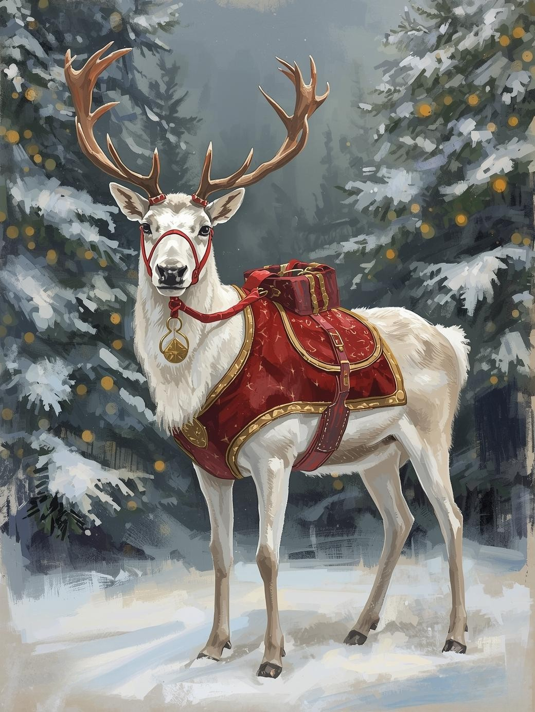 Paint by Number Frosted Majesty – A Winter Reindeer Tale