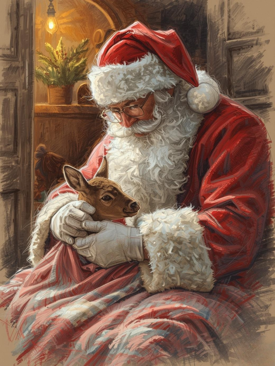 Paint by Number Santa’s Snowy Bundle of Joy