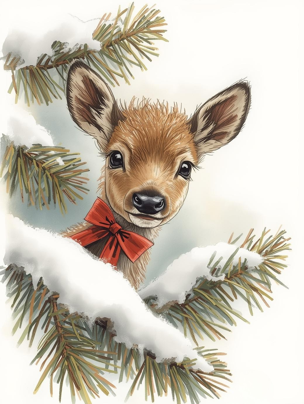 Paint by Number Fawn of the North – Holiday Wonder