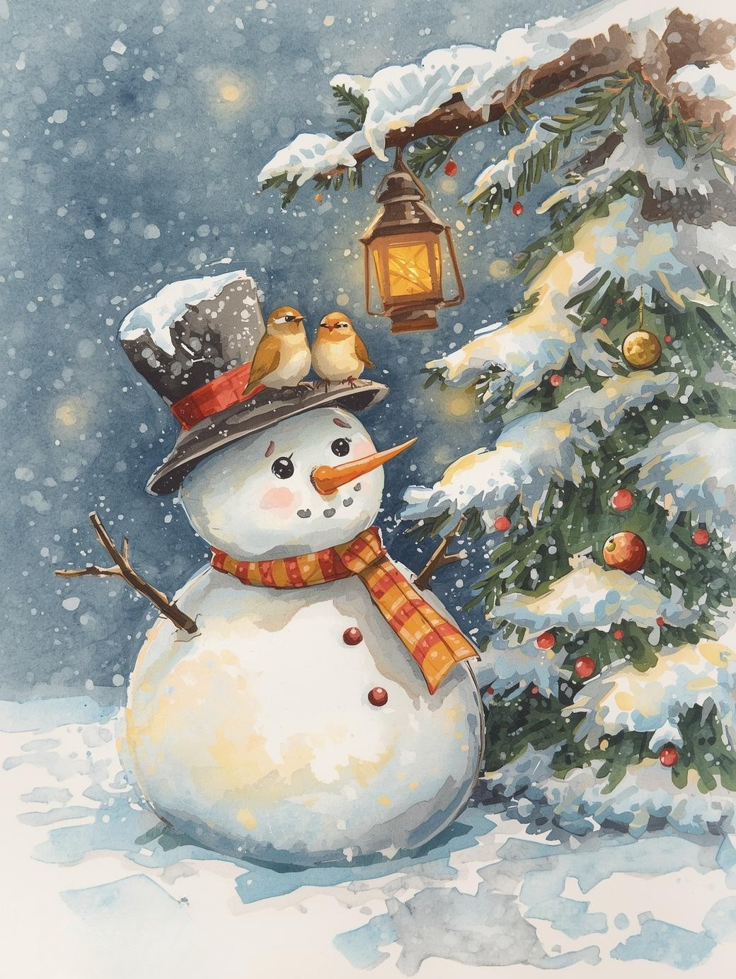 Paint by Number Glowing Snowman