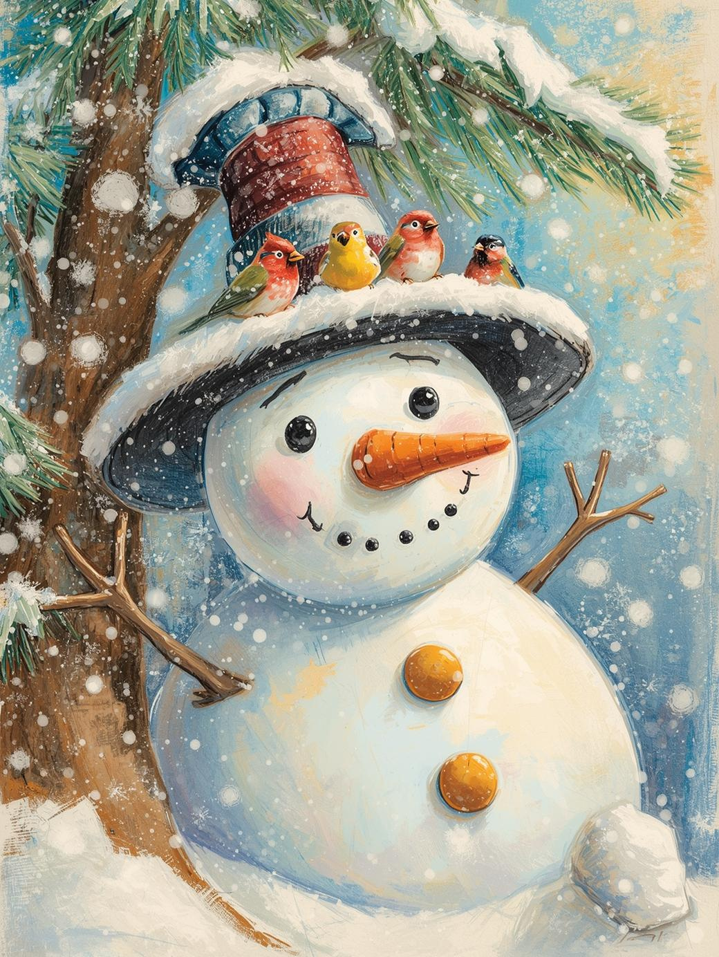 Paint by Number Xmas Snowman