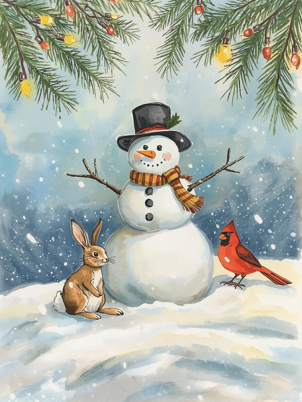 Paint by Number Delightful Snowman