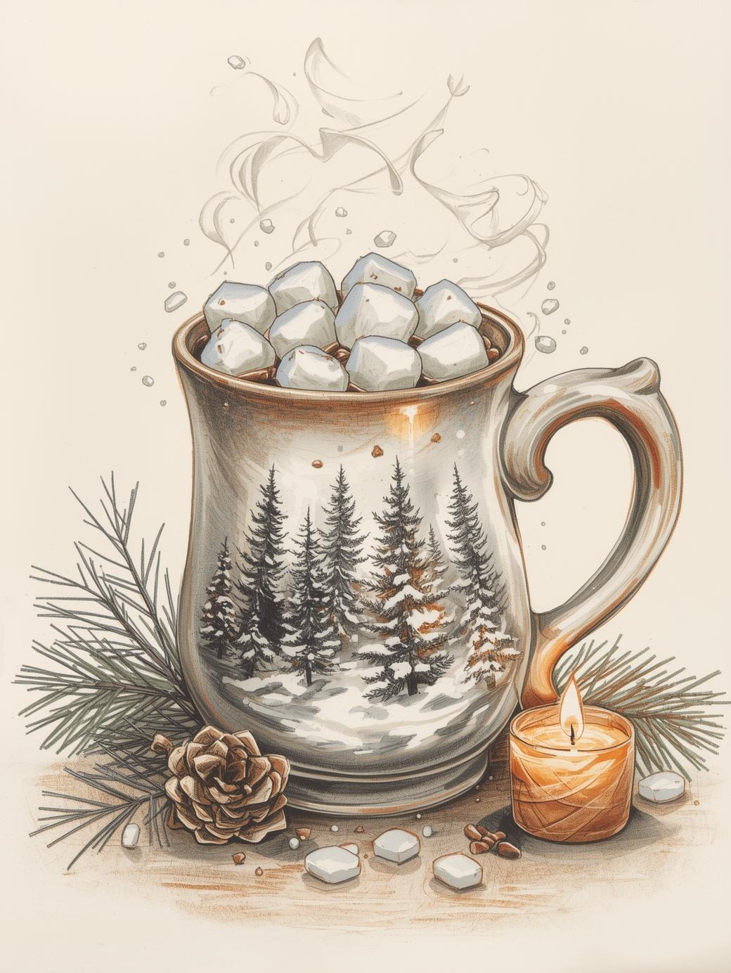 Paint by Number Holly Jolly Mug