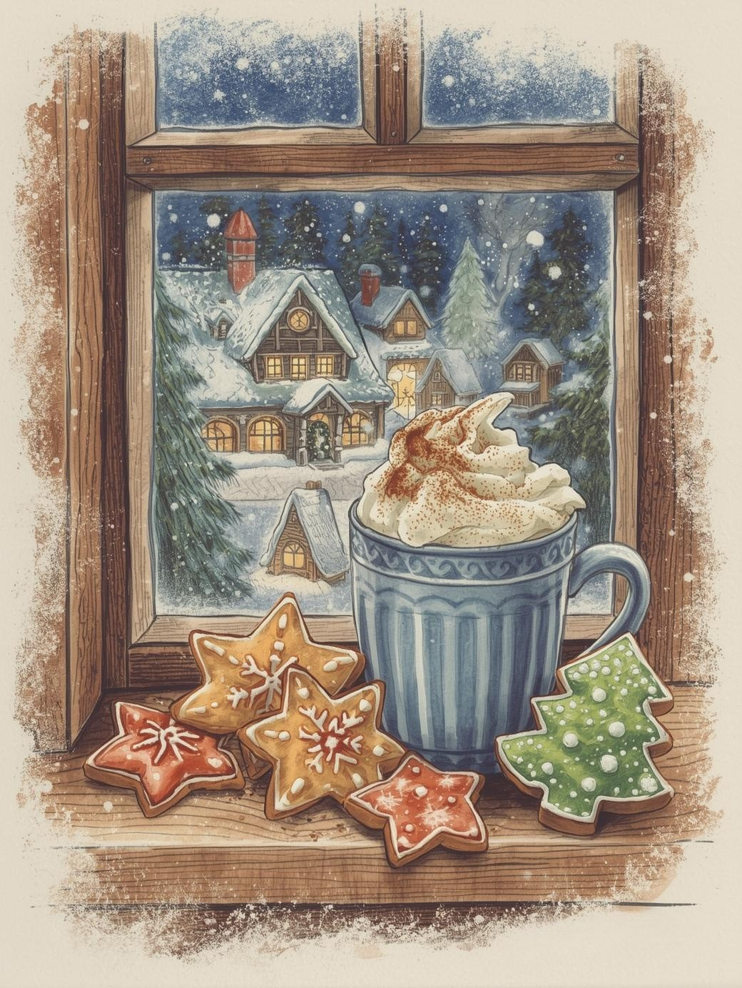 Paint by Number Snowy Day Mug