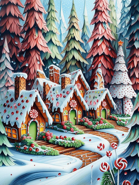 Paint by Number Winterberry Gingerbread House