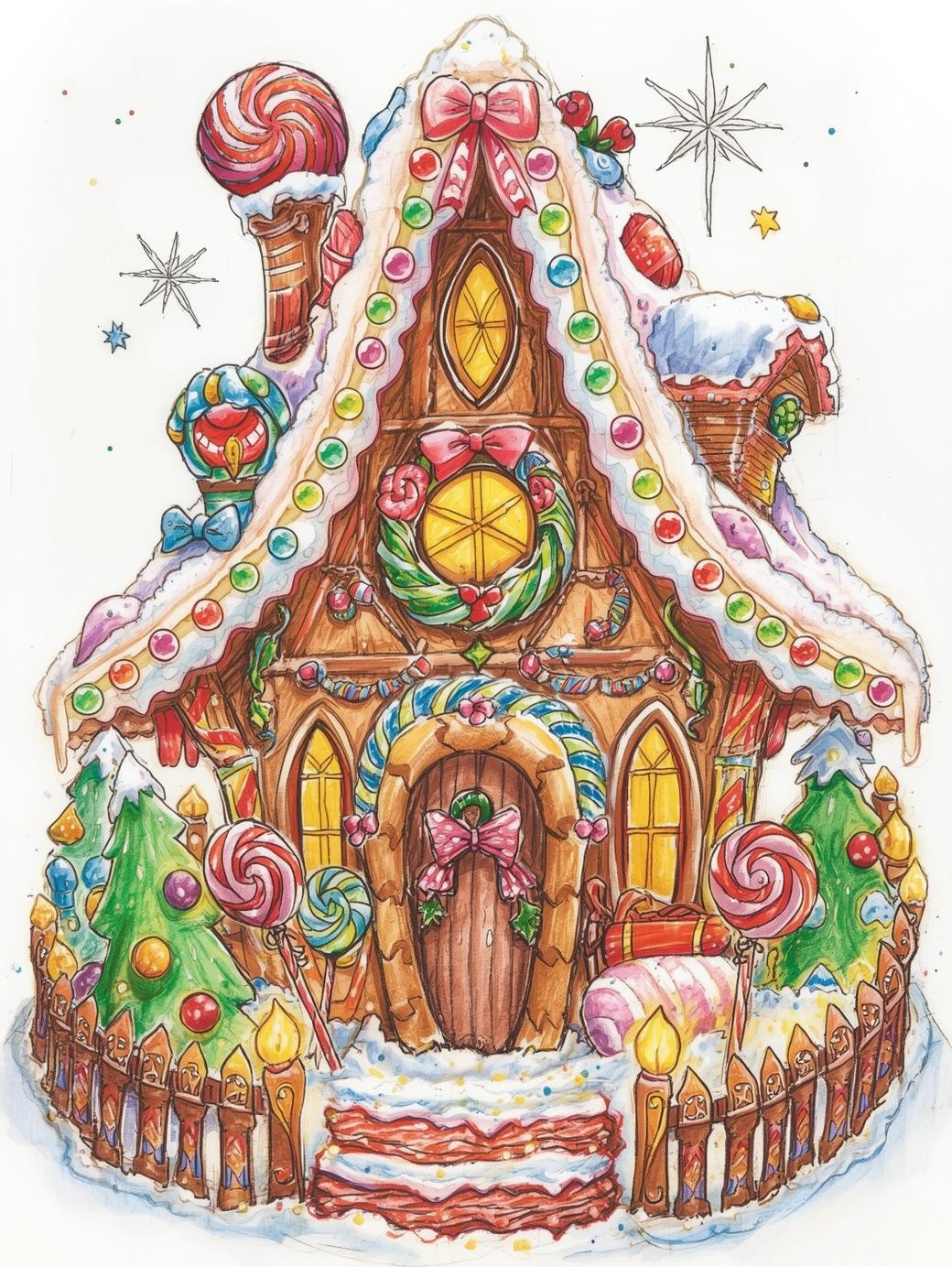 Paint by Number Tinsel Trail Gingerbread House