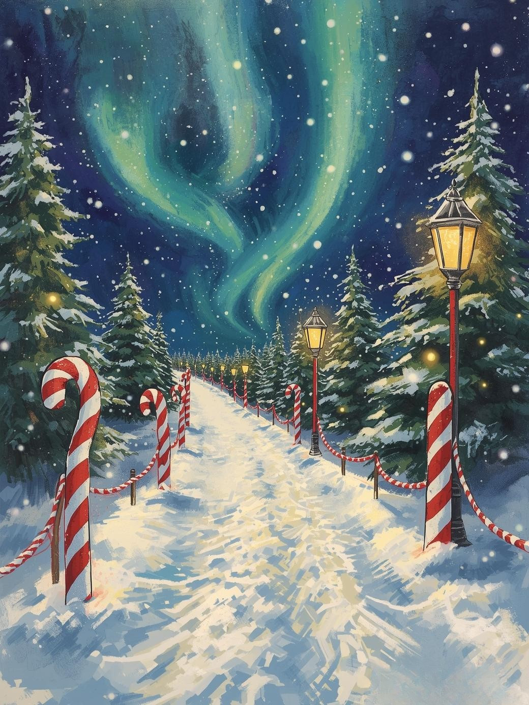 Paint by Number Winter Wonderland Village Lights