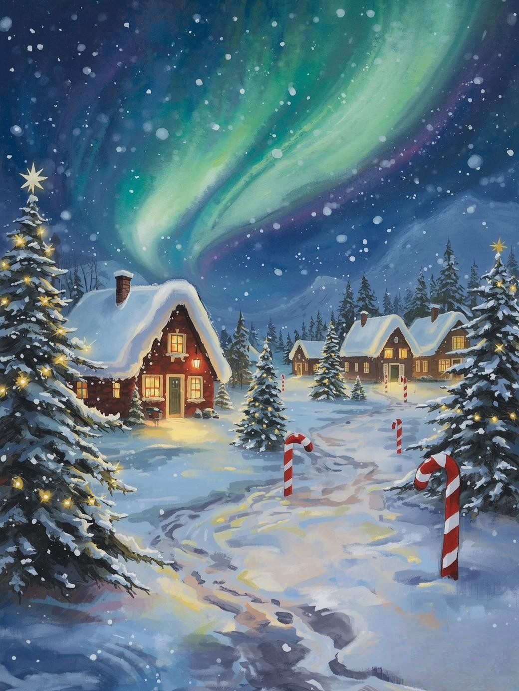 Paint by Number Peaceful Holiday Village