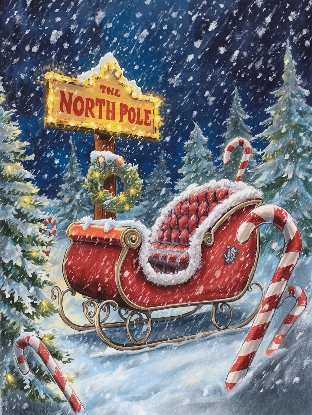 Paint by Number Festive Winter Village Lane