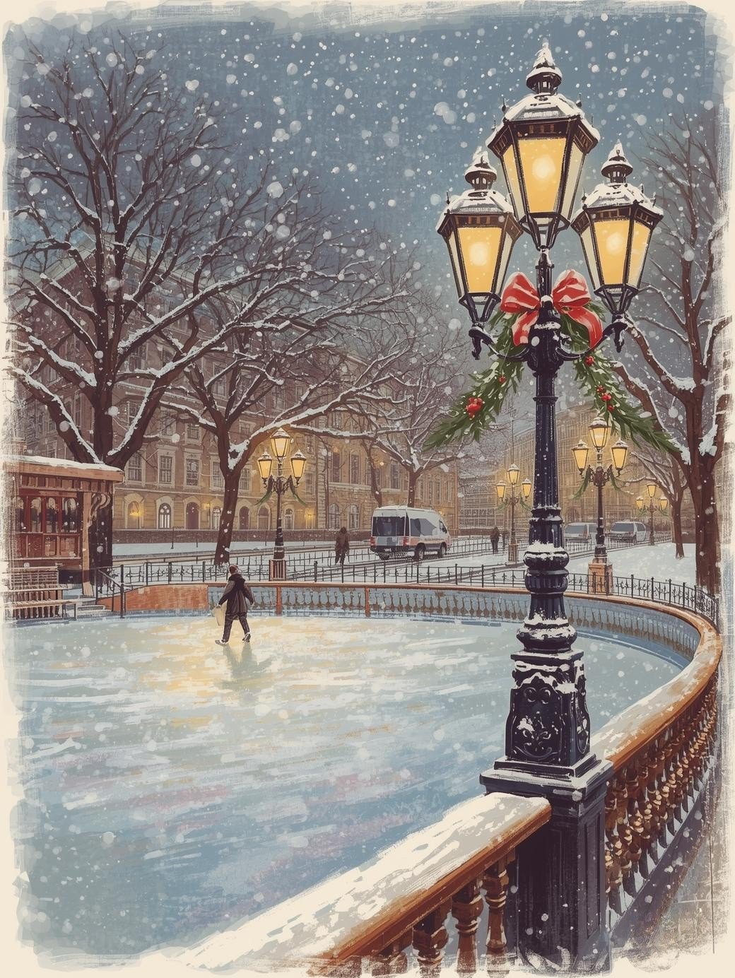 Paint by Number Silent Night at the Ice Rink