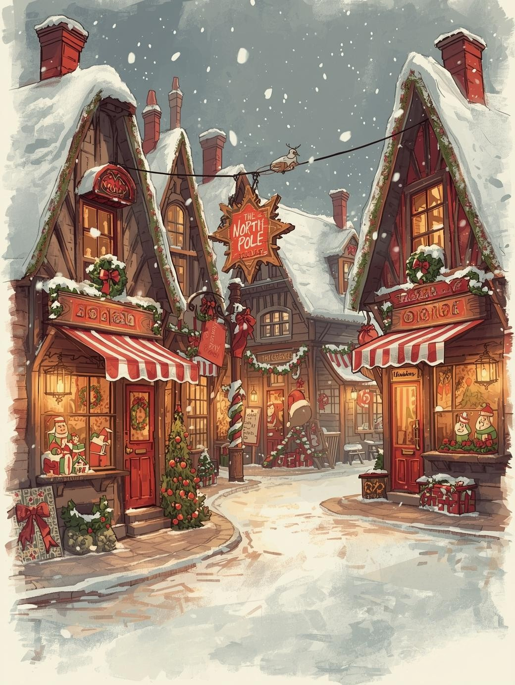 Paint by Number Christmas Village Under the Stars