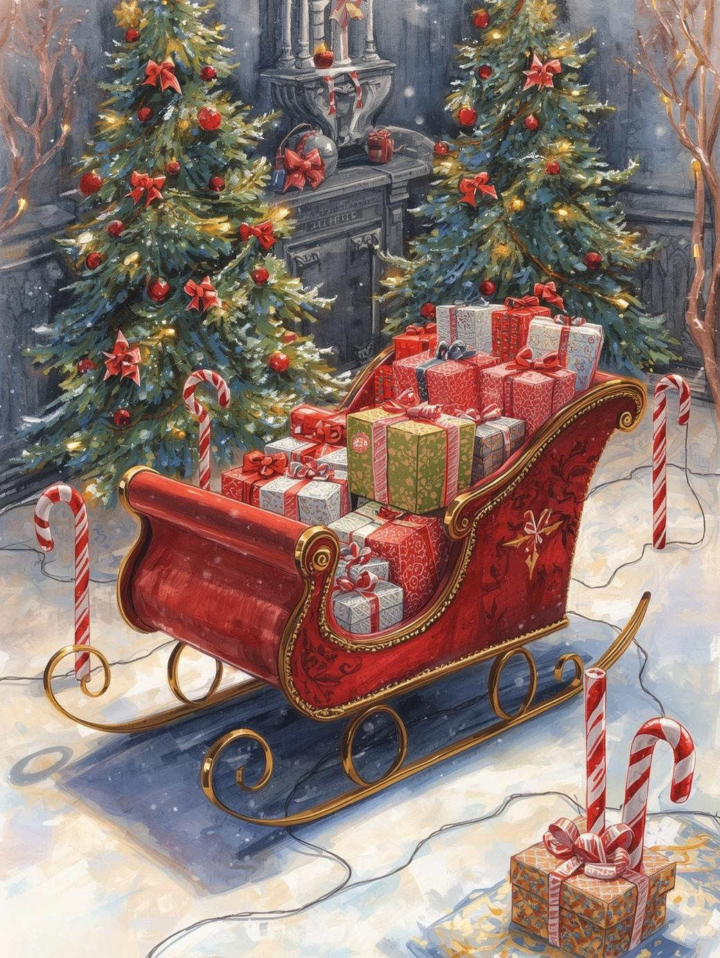 Paint by Number Santa’s Little Sleigh