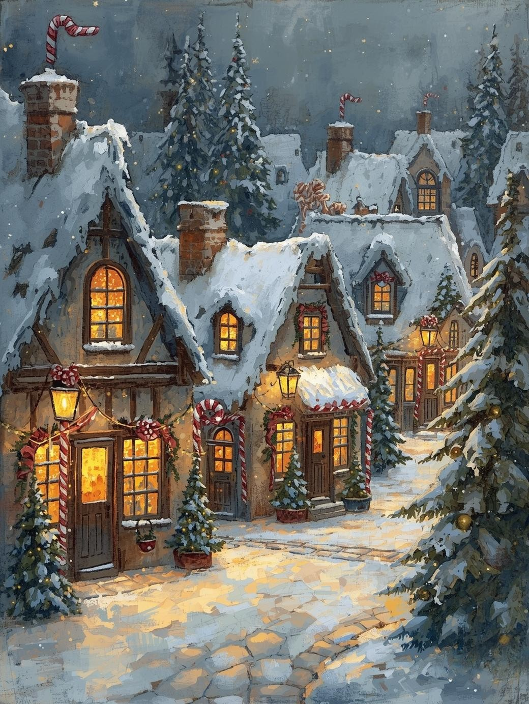 Paint by Number Frosted Windows Christmas Town