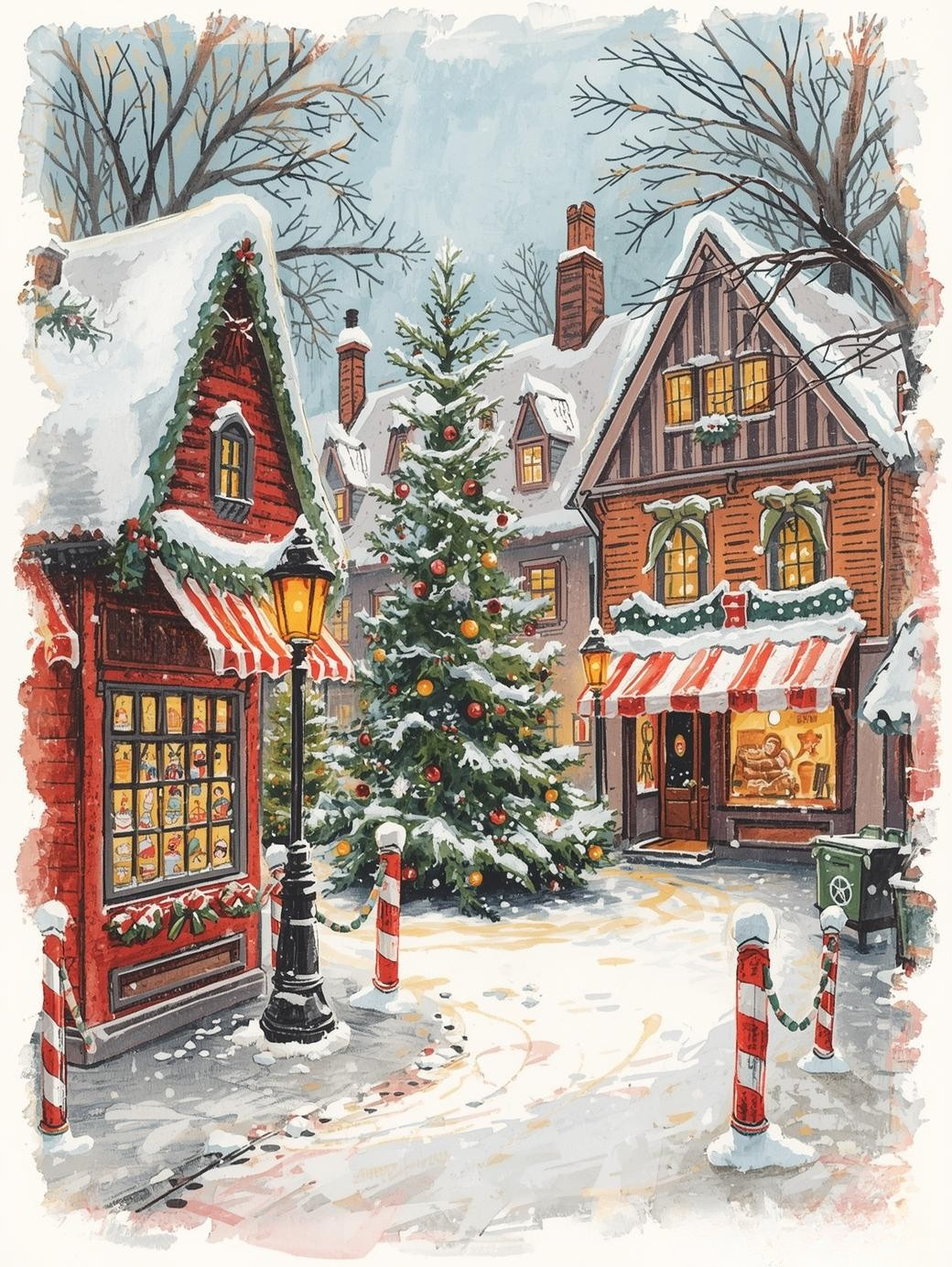 Paint by Number Christmas Dreams Village Scene