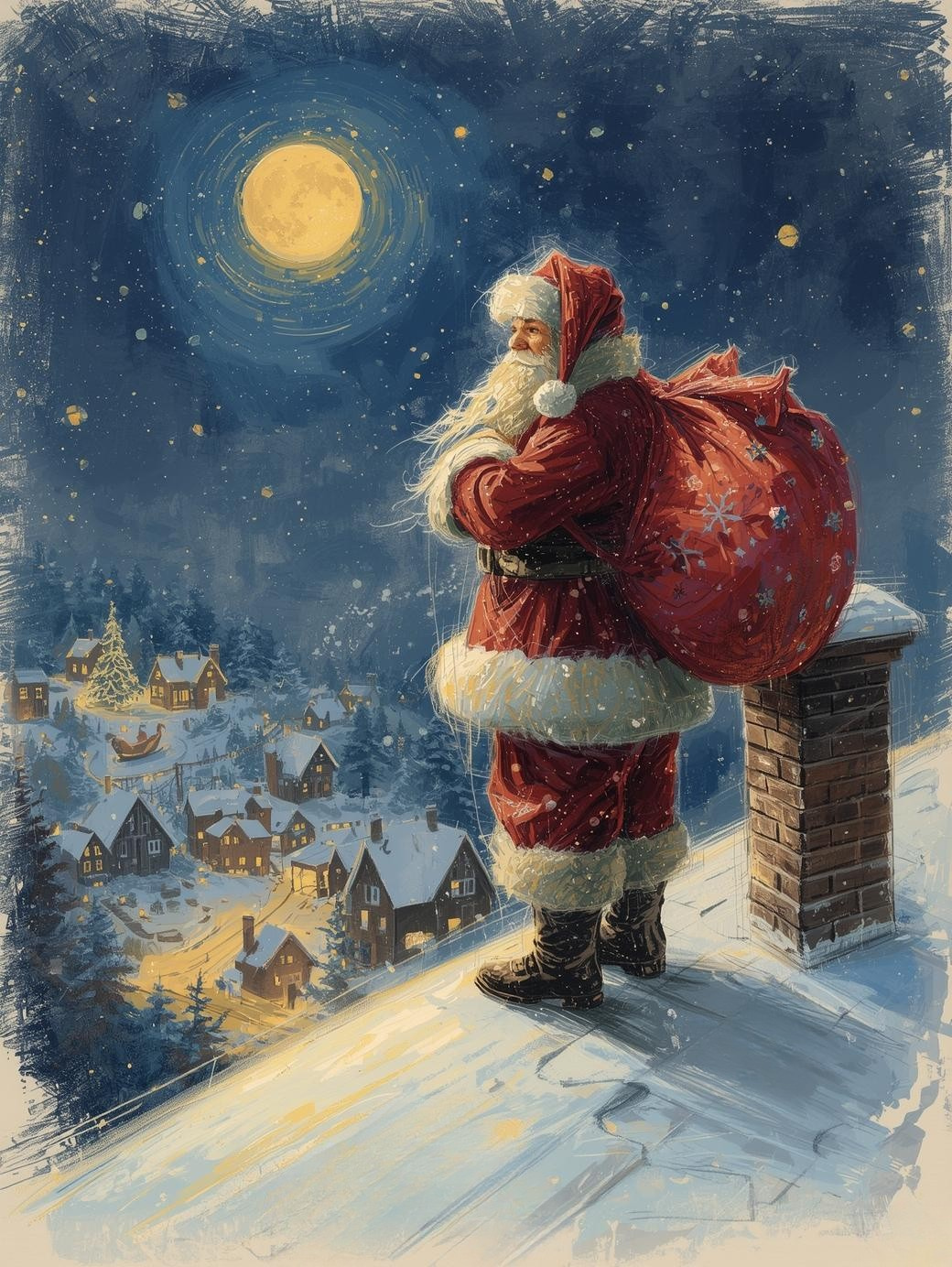 Paint by Number Holiday Rooftop Joy