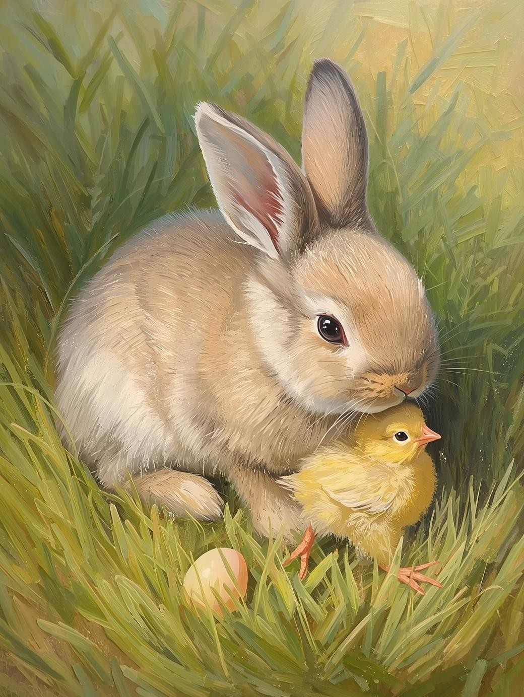 Springtime Friends Bunny and Chick – Easter Paint by Number