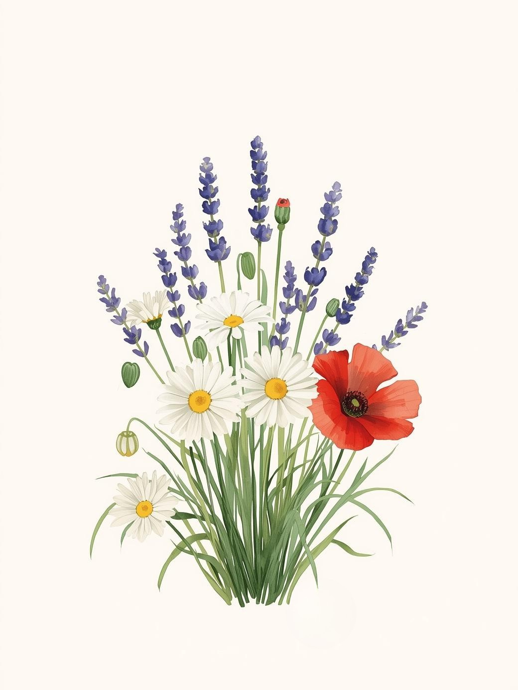 Paint by Number Blooming Meadow Wildflowers – Lush Summer Floral Canvas Painting Kit for Adults
