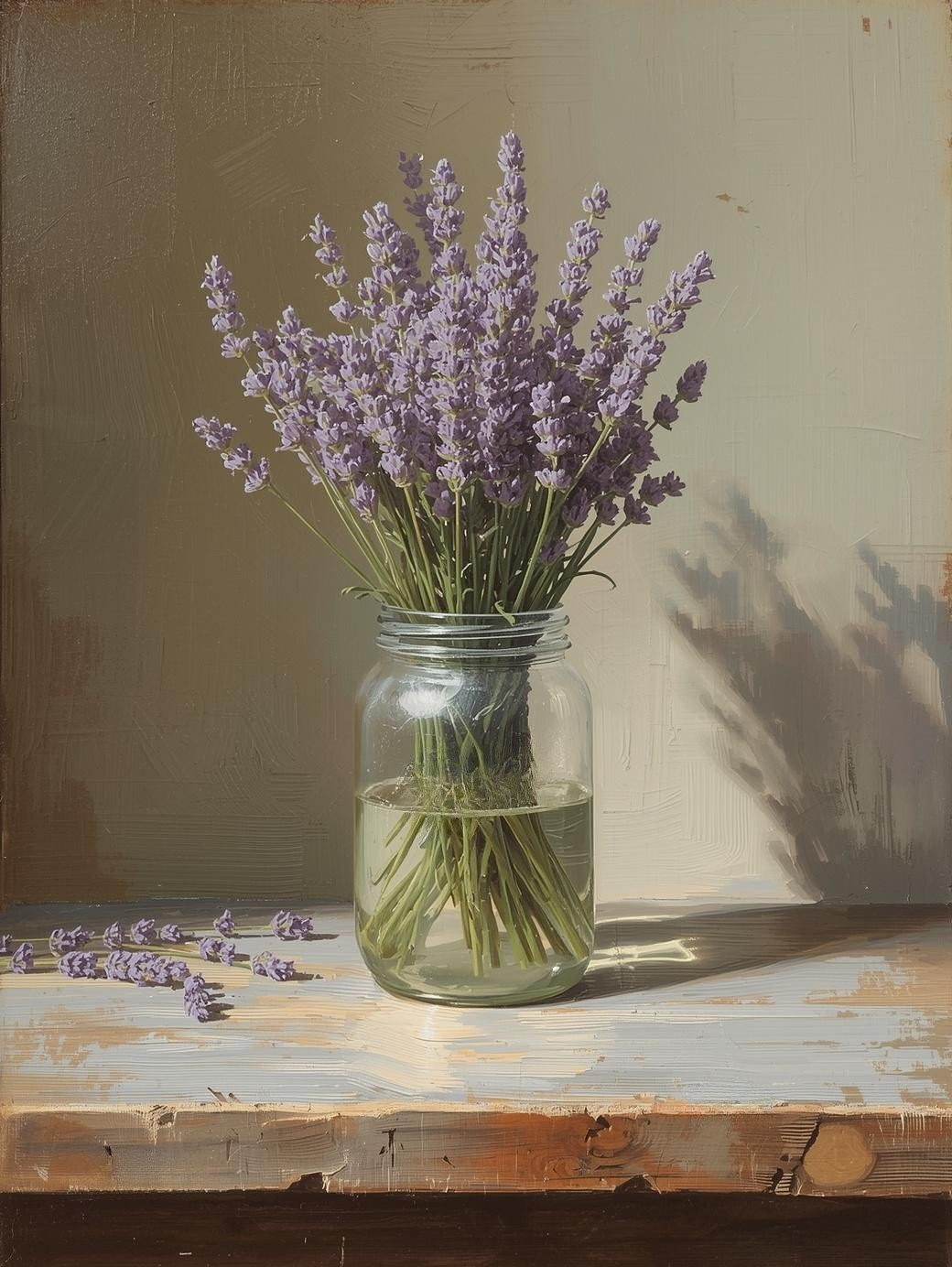 Paint By Number Lilacs in a Glass Jar – Adult Canvas DIY Kit, Vibrant Floral Arrangement & Cozy Spring Garden Painting