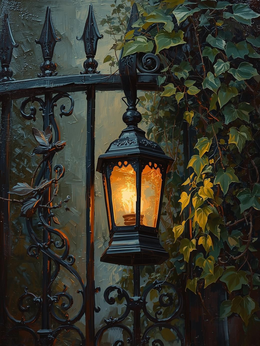 Paint by Number Antique Lantern in Evening Light