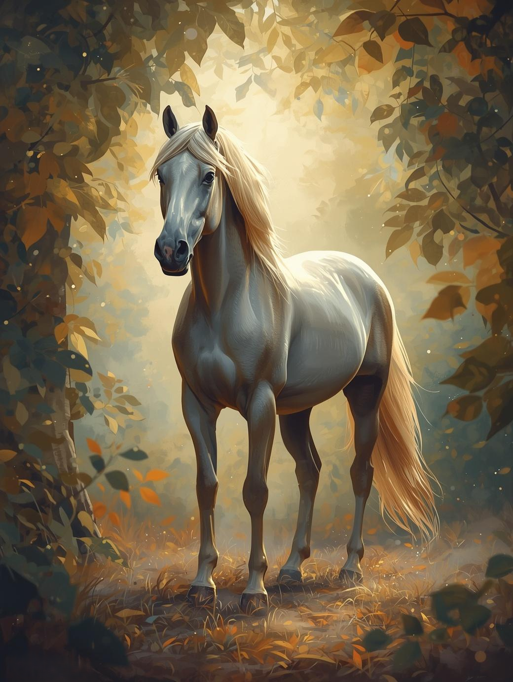 Paint By Number Soft Golden Palomino Horse Portrait – Canvas Paint by Number Kit