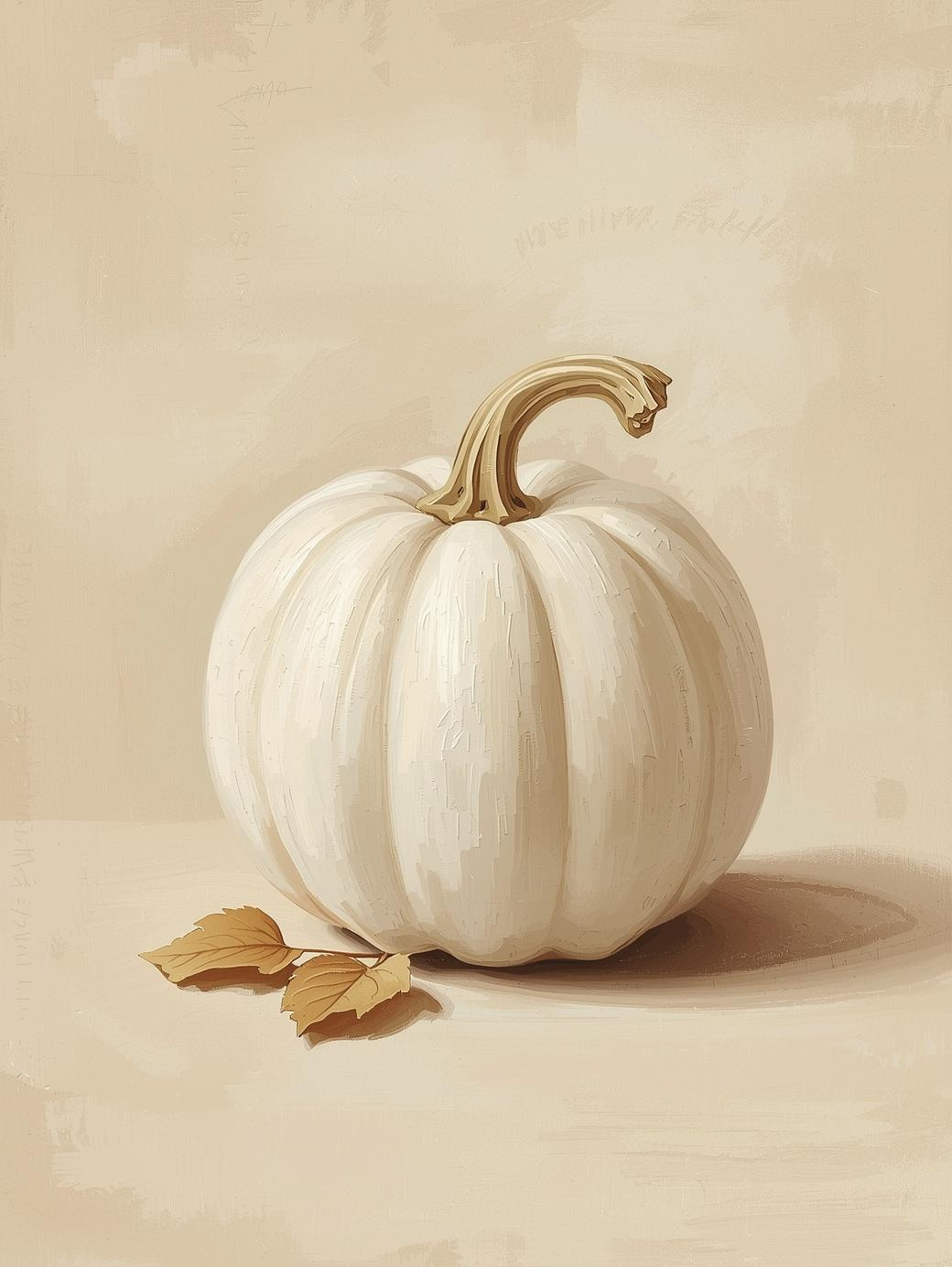 Paint by Number Classic White Pumpkin Decor – Autumn Paint by Number Kit for Adults