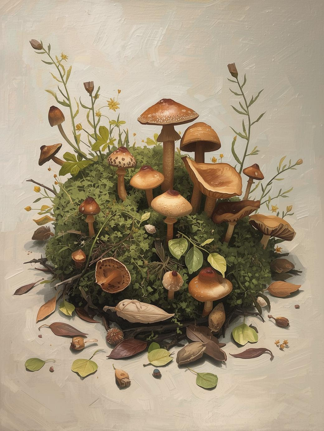 DIY Paint By Number Kit Forest Botanical Still Life – Adult Canvas Painting Nature Art