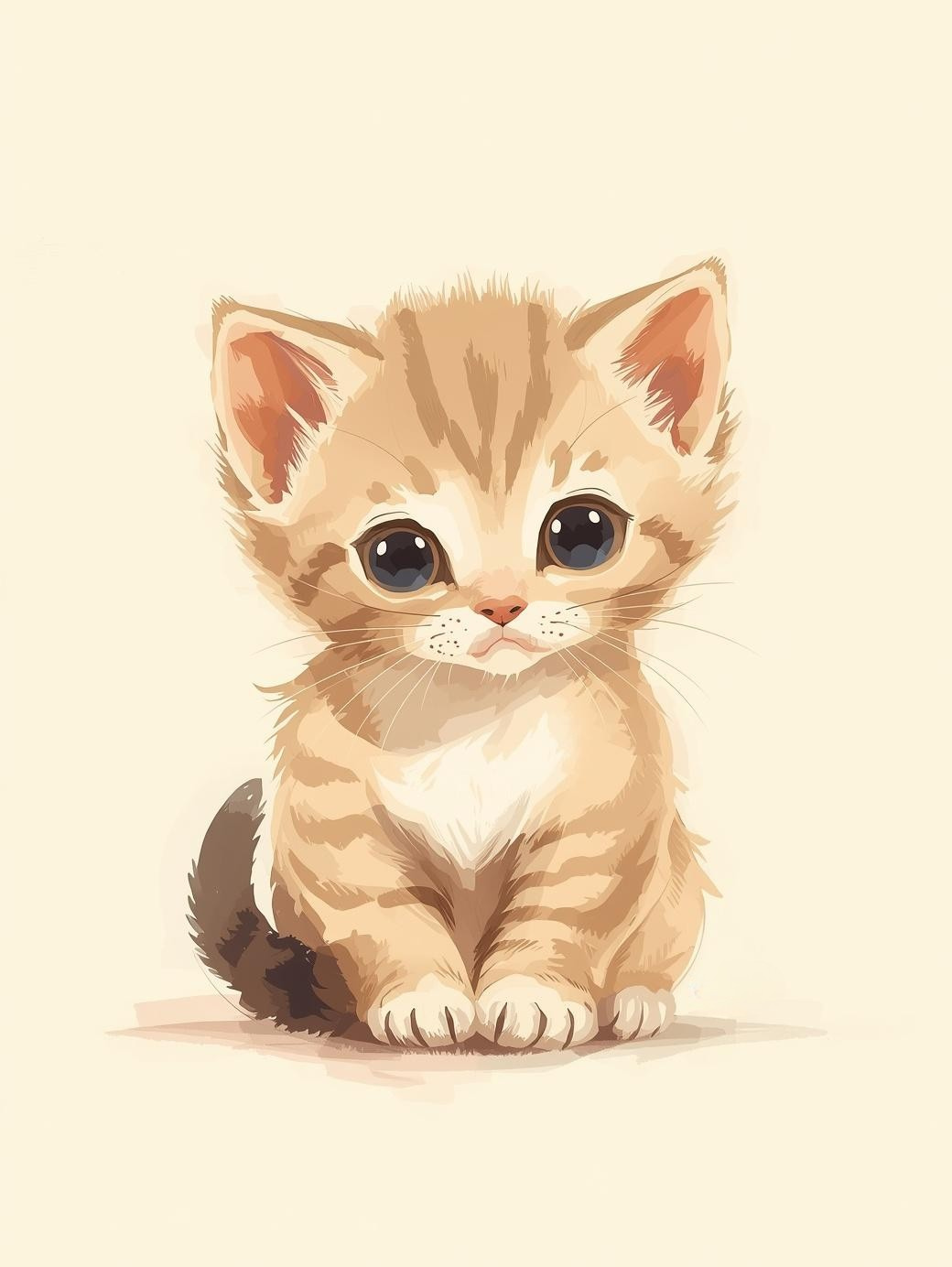 Paint by Number Beginner Friendly Curious Kitten Portrait – Easy DIY Canvas Paint Kit for Adults