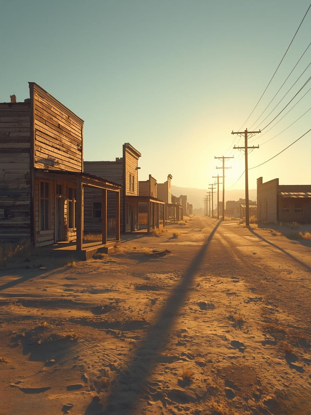 Paint by Number Ghost Town Street at Golden Hour – Paint by Number Painting Kit