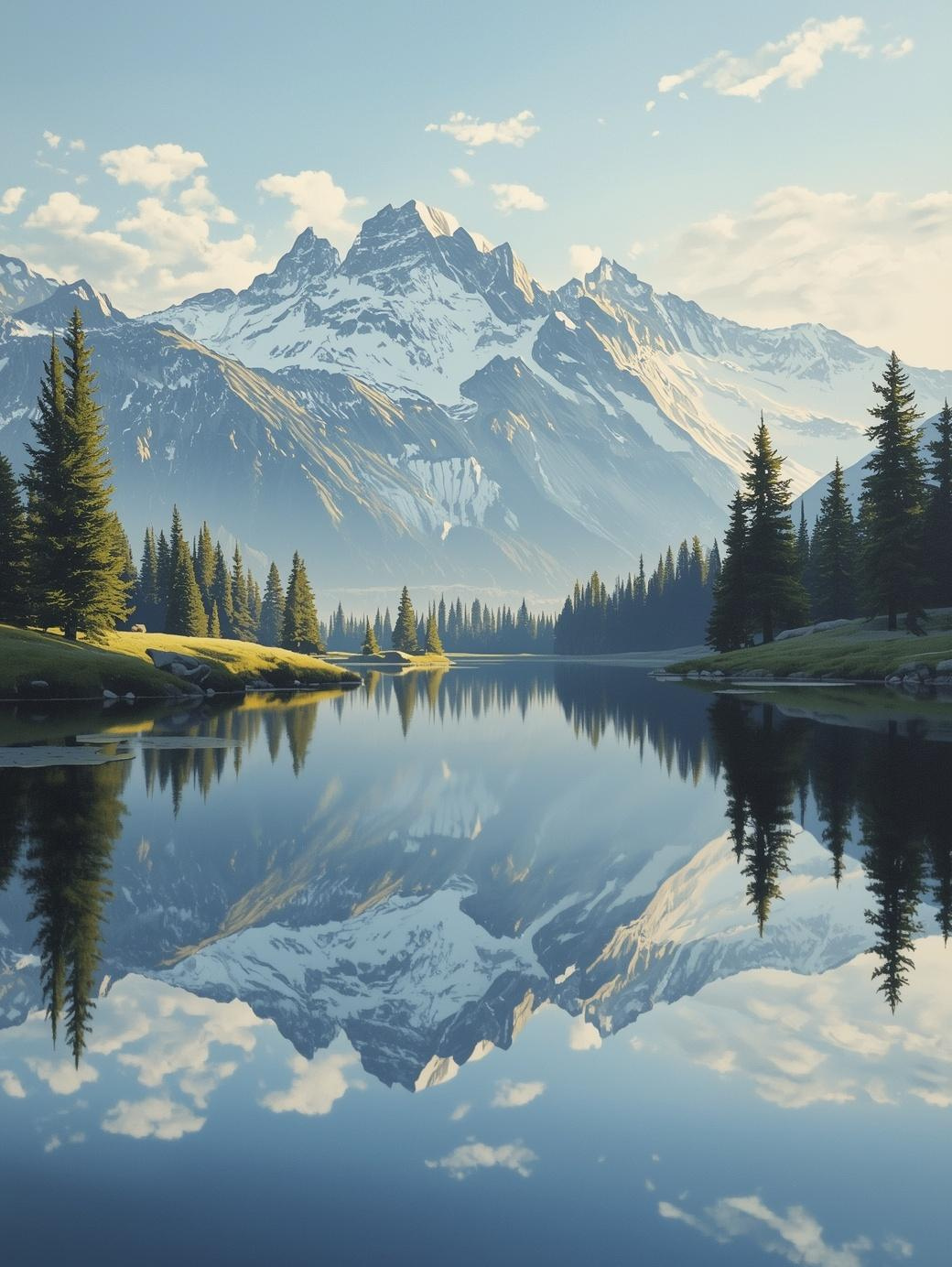 Paint by Number Snowy Mountain Lake Reflection – Paint by Number Kit
