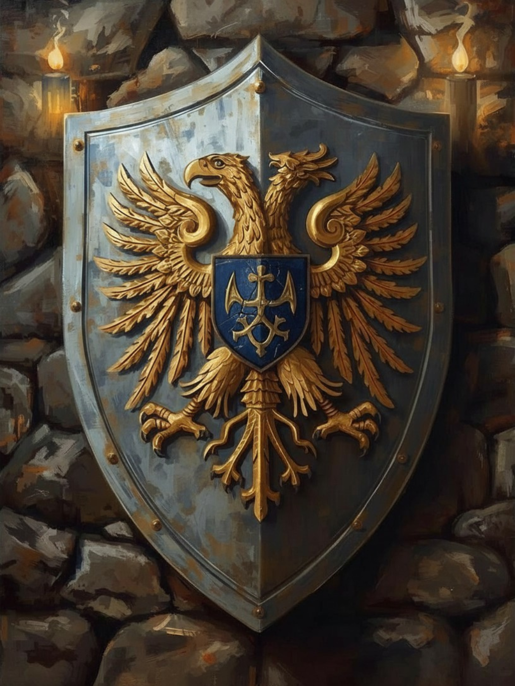 Paint by Number Golden Griffin Crest Shield – Paint by Number for Adults