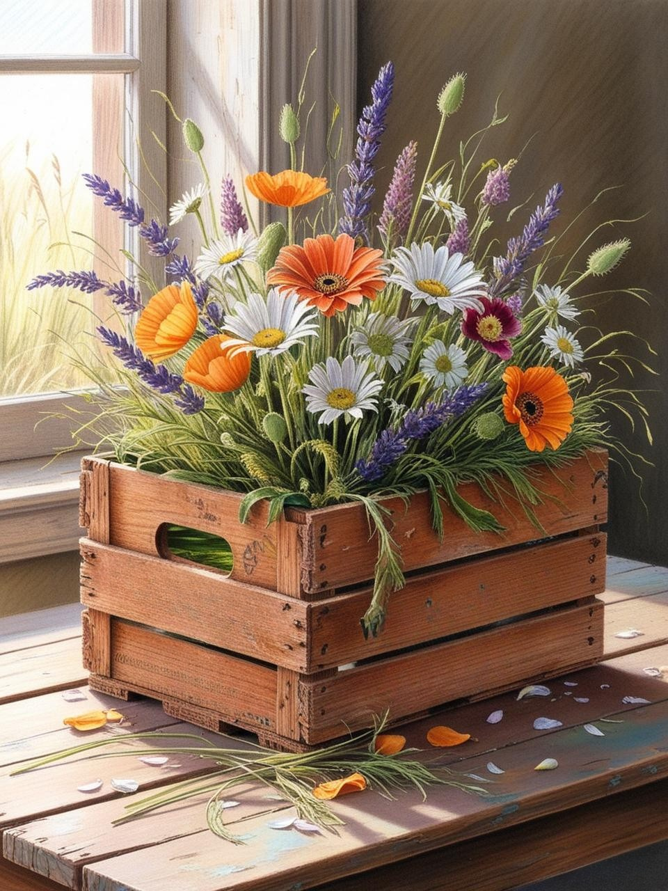 Paint by Number Vintage Blooms