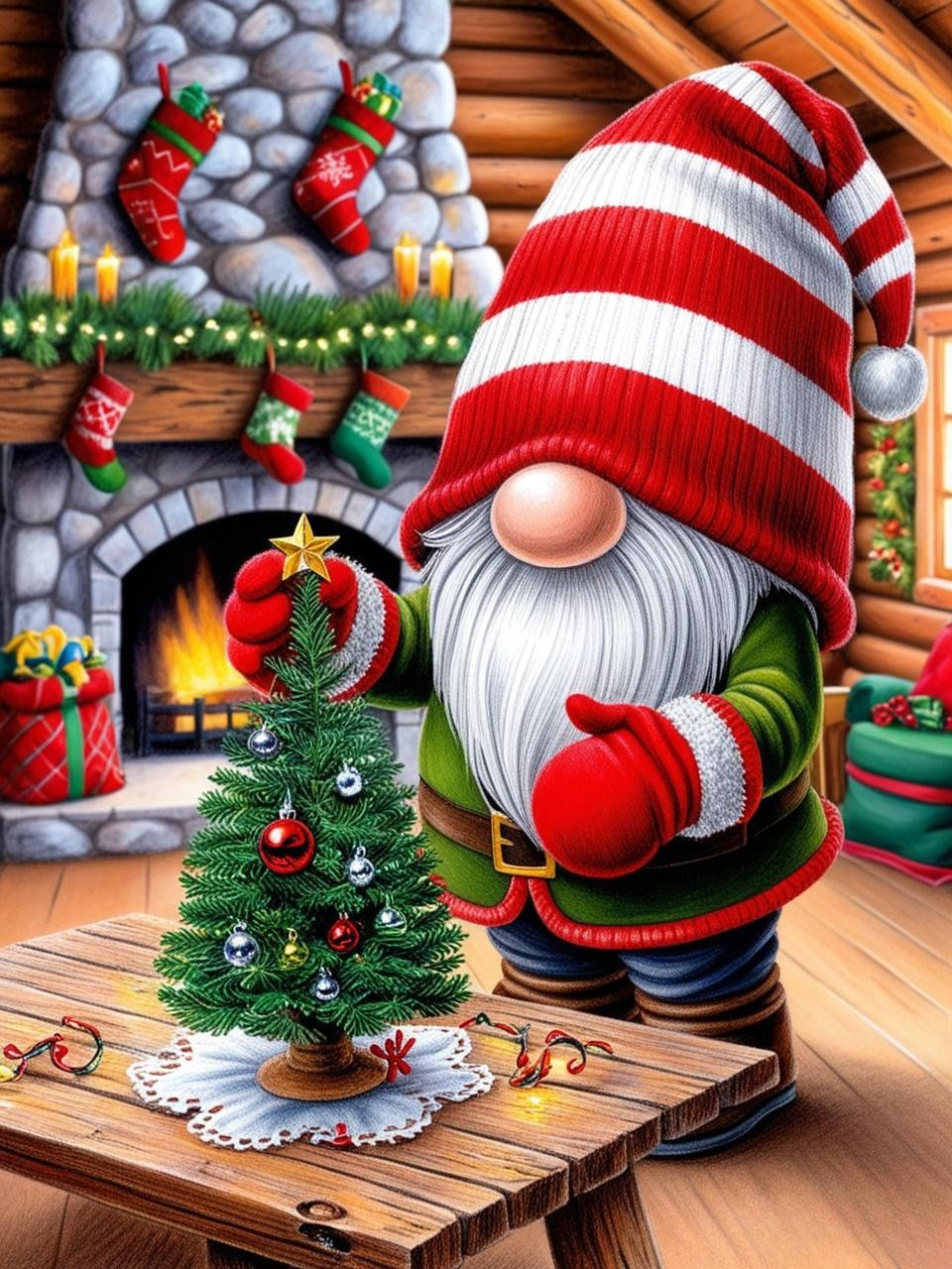 Paint by Number Jolly Season Gnome