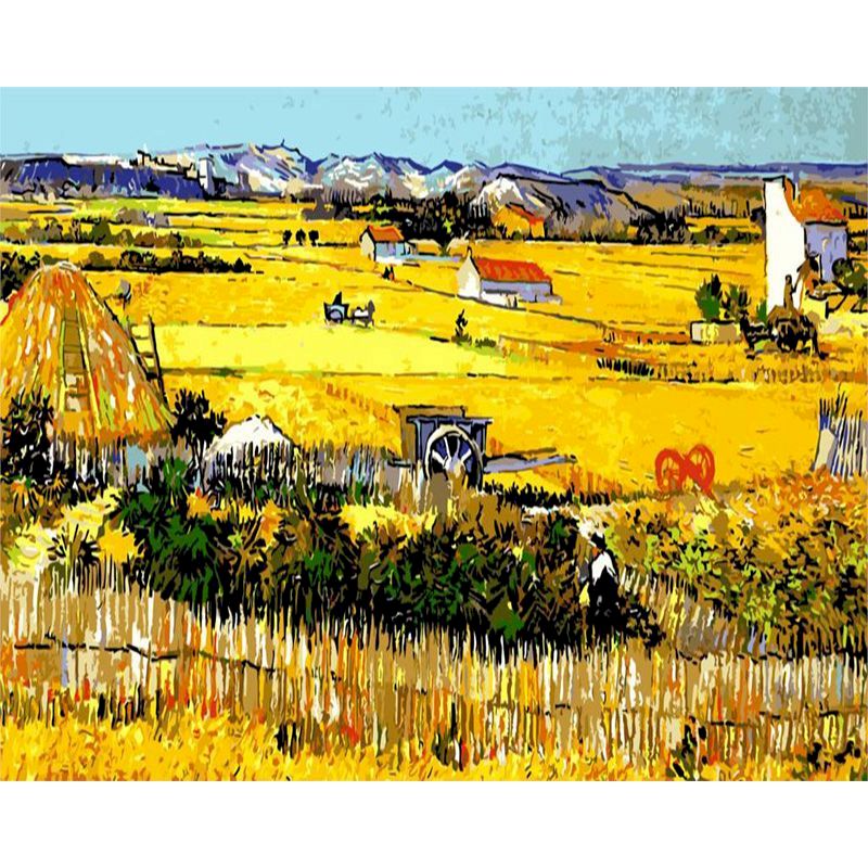 Harvest at La Crau by Vincent Van Gogh Paint By Number