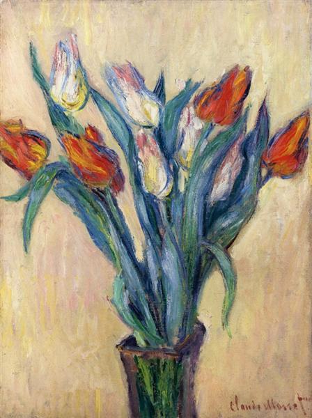 Paint By Number Vase of Tulips by Claude Monet