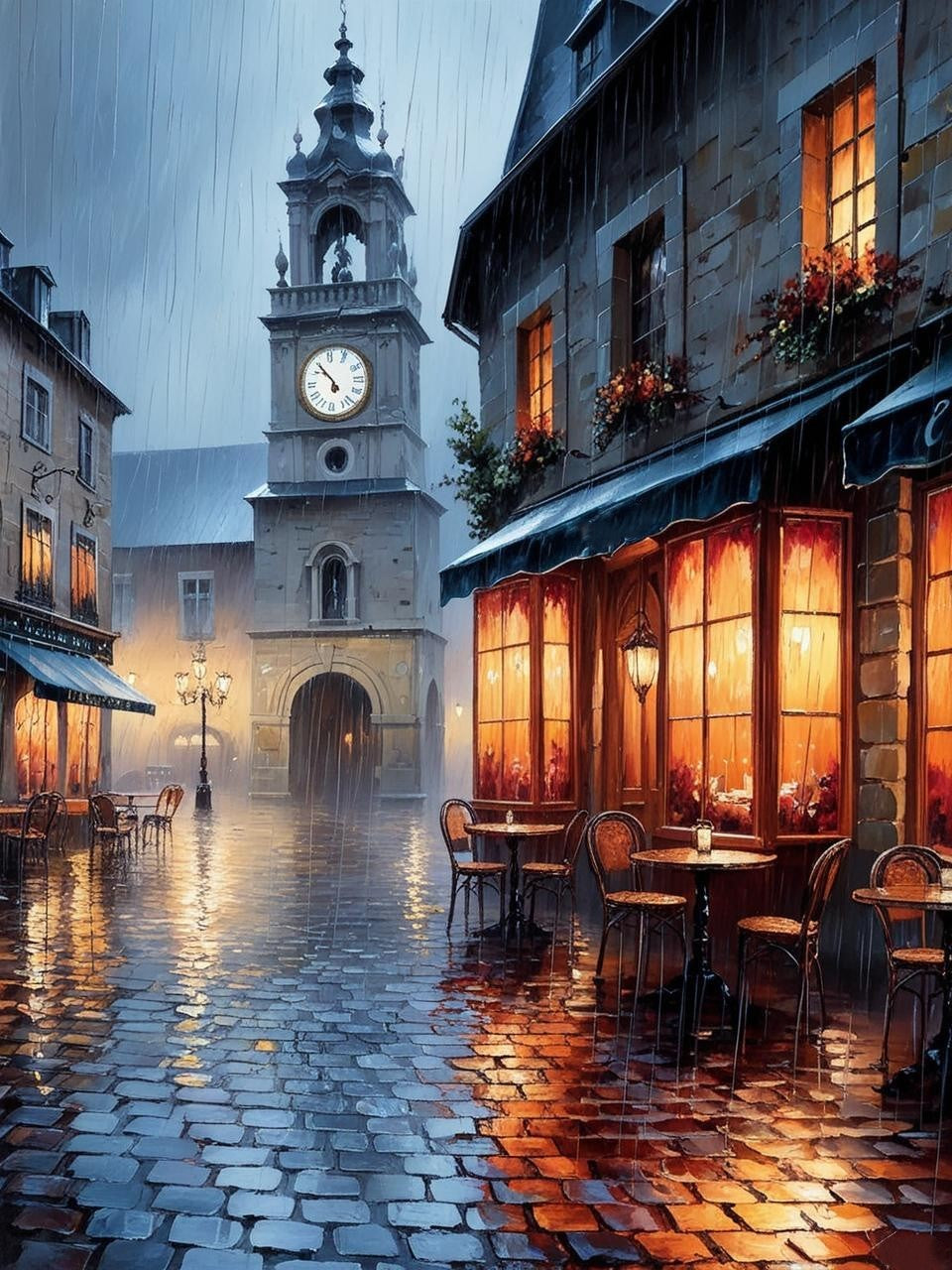 Paint By Number Vintage Clock Tower