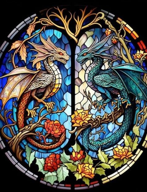 War of the Roses Dragon Diamond Painting