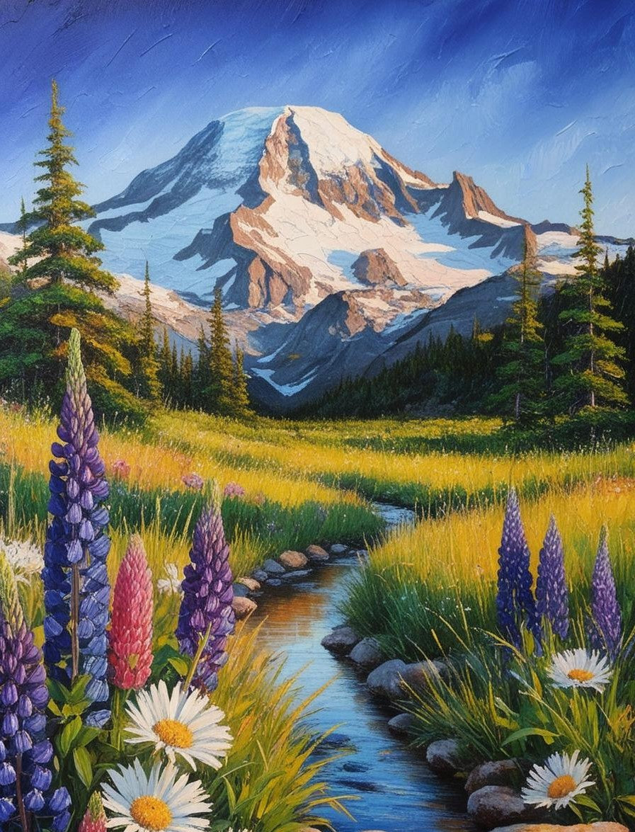 Paint by Number Mount Rainier National Park (Washington)