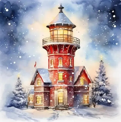 Paint by Number Winter Solace Lighthouse