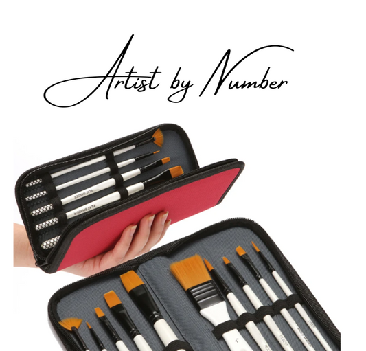 10 Piece Premium Artist Paint Brush Set with Zipper Pouch