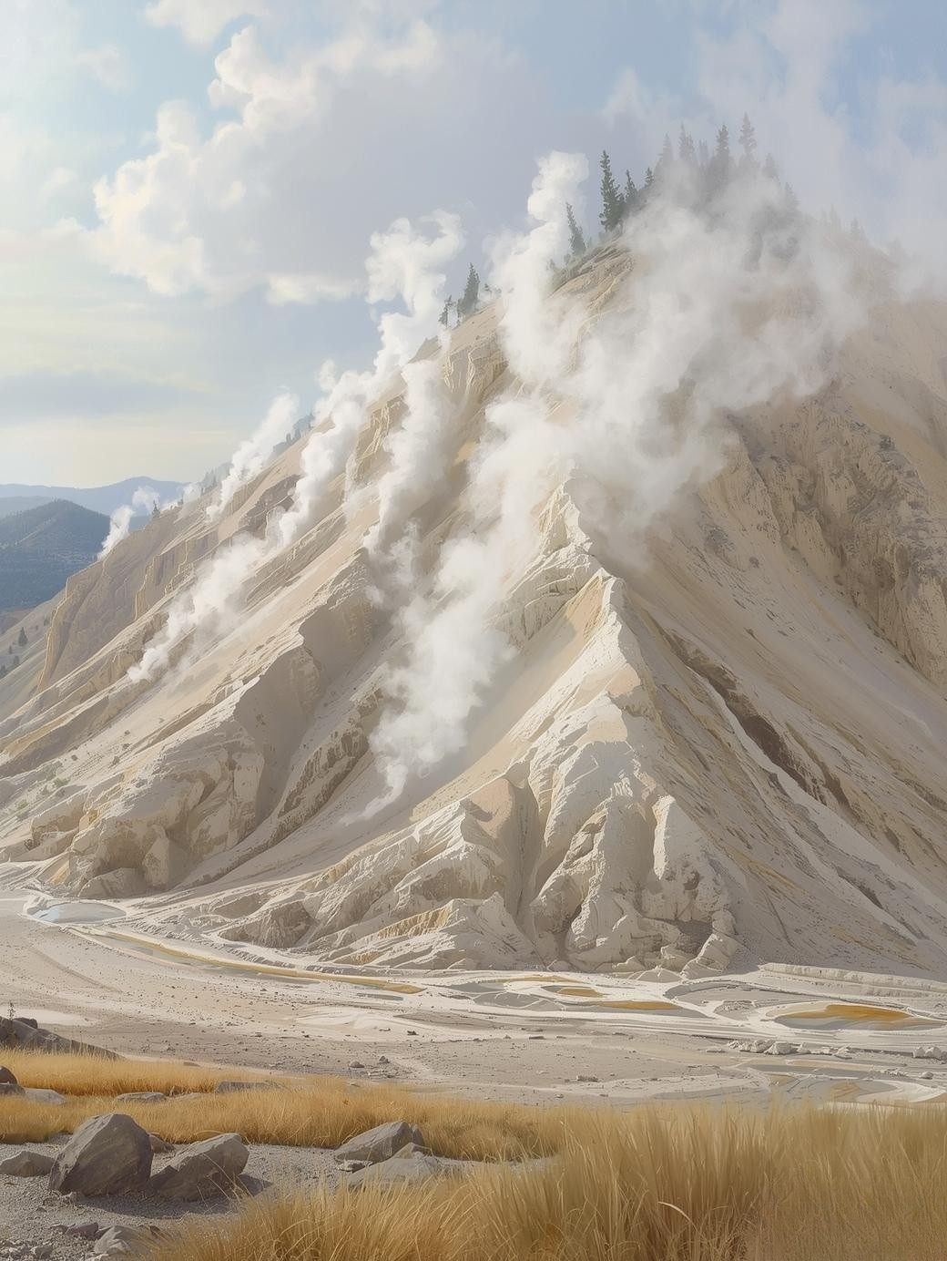 Yellowstone National Park (Wyoming) Paint by Number Roaring Mountain