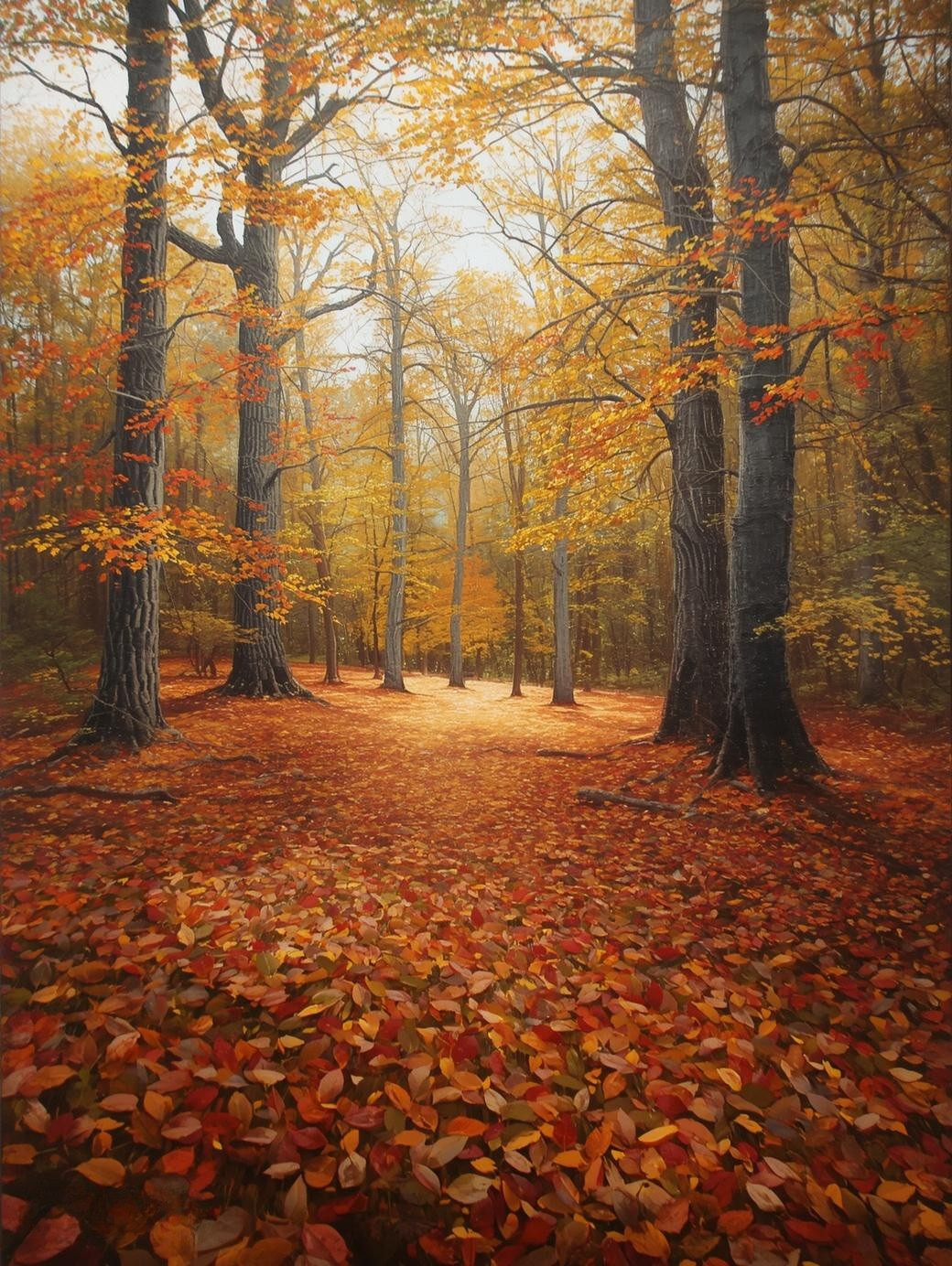 Paint by Number Golden Autumn Forest Clearing – DIY Painting Kit