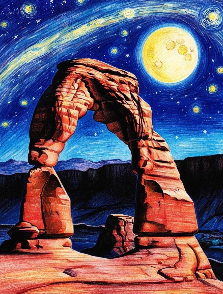 Paint by Number Arches National Park (Utah) Van Gogh Style Arches National Park