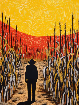 Paint by Number Farmer Admiring his Field