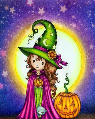 Paint by Number Little Halloween Witch