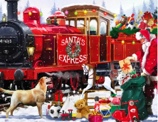 Paint By Number Whimsical Ride: Santa's Christmas Train