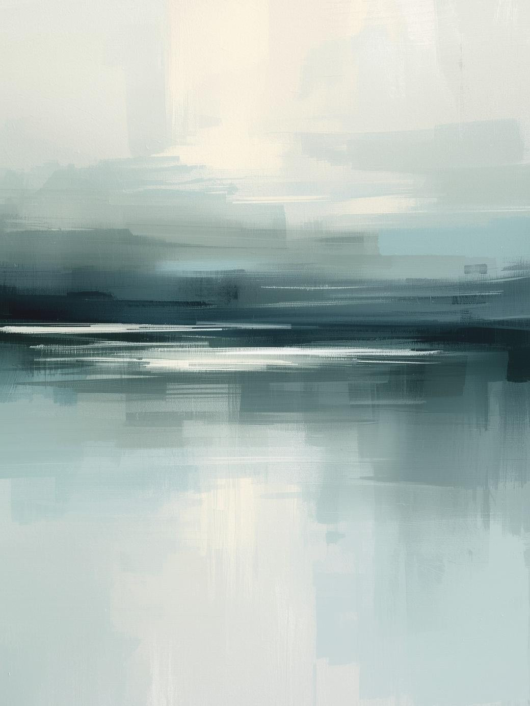 Paint by Number Coastal Mist – Soft Blue Ocean Horizon Wall Art Kit for Adults